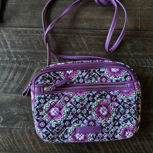 Vera Bradley Iconic RFID Little Crossbody Purse in Lilac Medallion